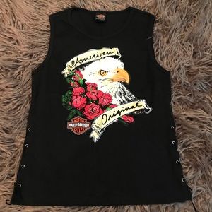 Harley-Davidson tank top with laced up sides